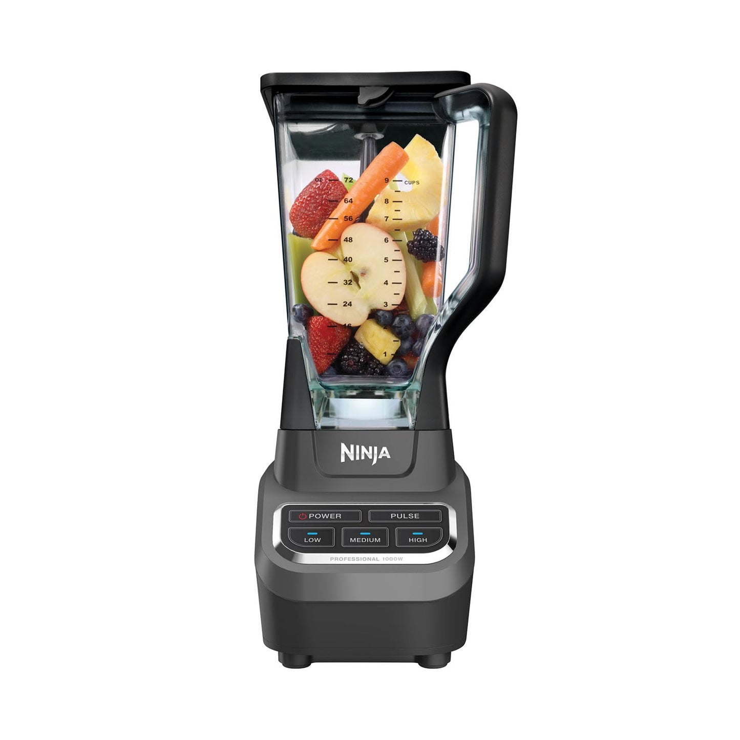 Ninja Licuadora BL610, 2 Litros, 1000W, 3 Velocidades, Negro/Gris