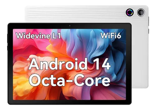 Tablet A10 10.1' 10gb+64gb Android 14 con Wifi 6 Sd max 1tb Color Blanco