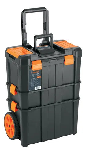 Caja Para Herramientas 19 X25 3 En 1 Desmontable Truper CHP-1925R Color Negro