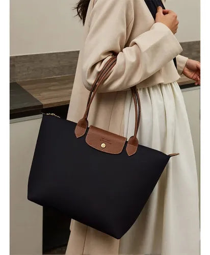 Longchamp Pliage Bolso Para Dama Tote Grande Original,color Negro
