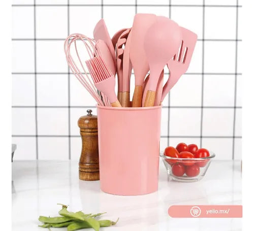 Yelio Set de utencilios para cocina Rosa