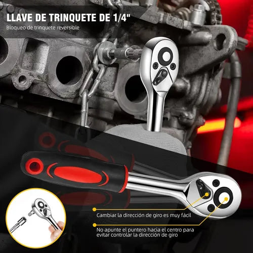 Herramienta Mecanica Juegos De Dados Accesorios 46pcs+luz