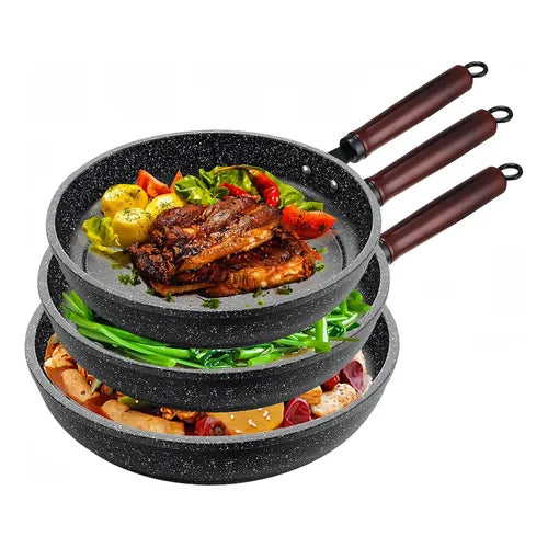 Sartén Antiadherente NPCFFY® Juego De 3 Sartenes De Maifan,