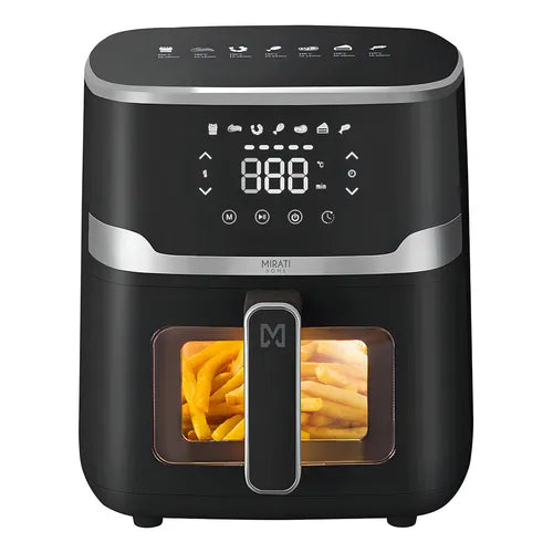 Freidora De Aire 5l Multifuncional Con Ventana Mirati Color Negro