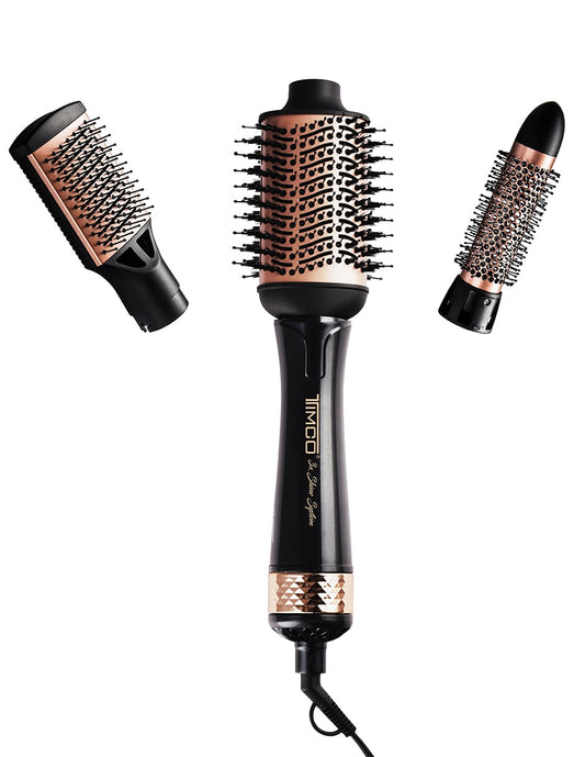 Timco Cepillo Alisador y Rizador AJ-819, Negro/Bronce