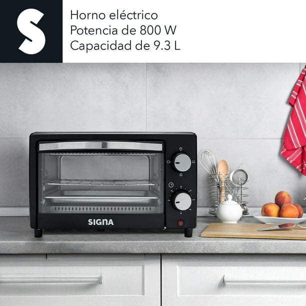 Horno Tostador Eléctrico De Mesa 9.3 Lt 110v Acero Inox Color Negro