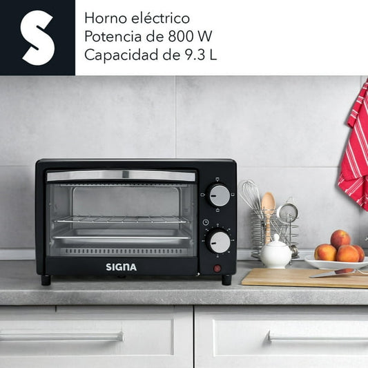 Horno Tostador Eléctrico De Mesa 9.3 Lt 110v Acero Inox Color Negro