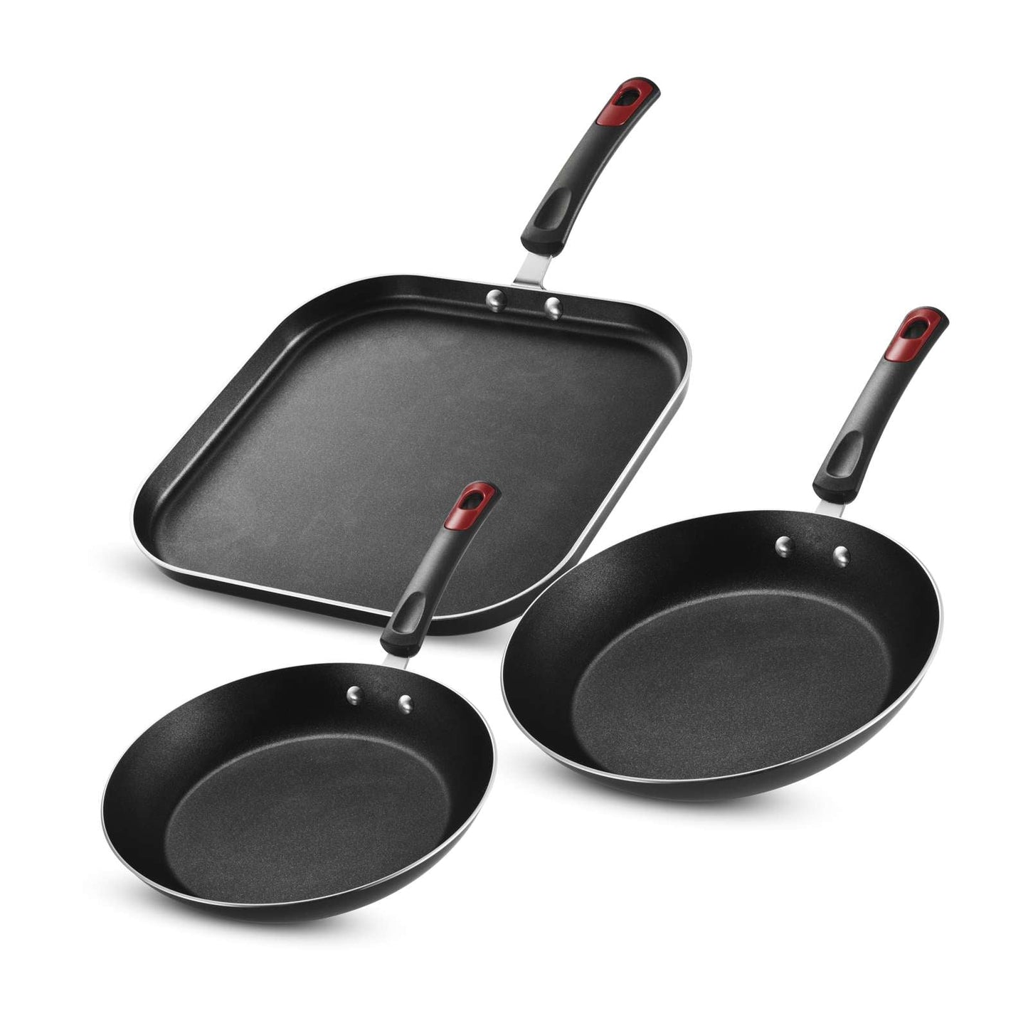Tramontina Sartén 27899-429, 3 Piezas, Antiadherente, Aluminio, Negro