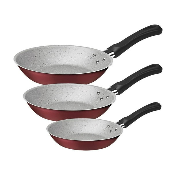 Tramontina Juego de Sartenes 32200-410, 3 Piezas, Antiadherente, Aluminio, Rojo