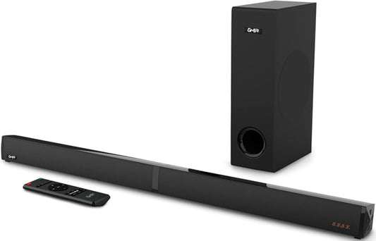 Ghia Barra de Sonido con Subwoofer GSB-014, Bluetooth, Alámbrico/Inalámbrico, 2.1 Canales, 100W RMS