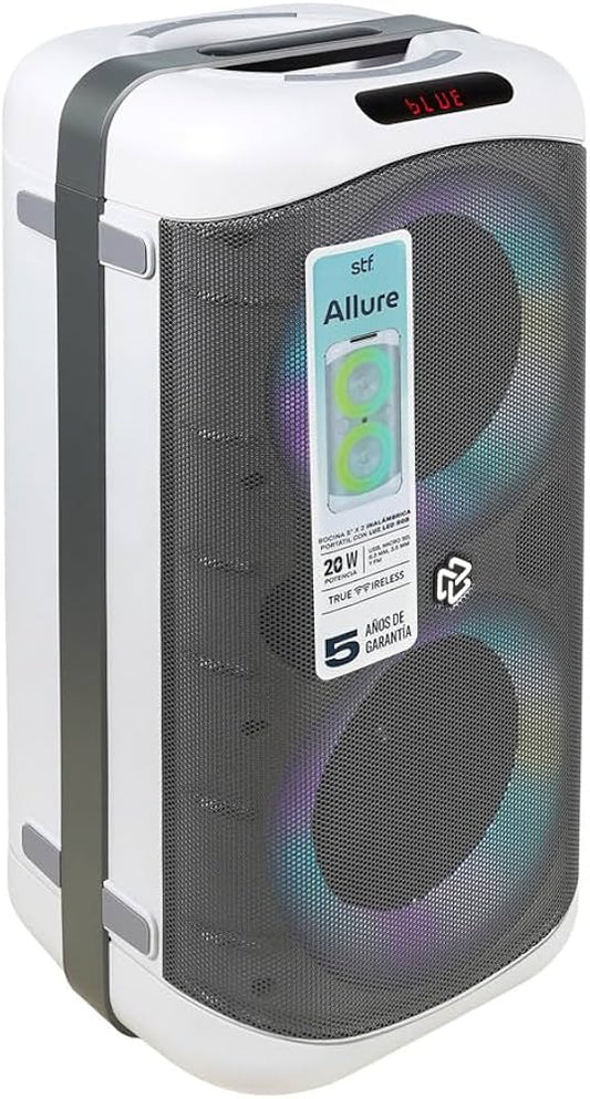 STF Bocina Portátil Allure, Bluetooth, Inalámbrico, USB-C, 20W, Blanco