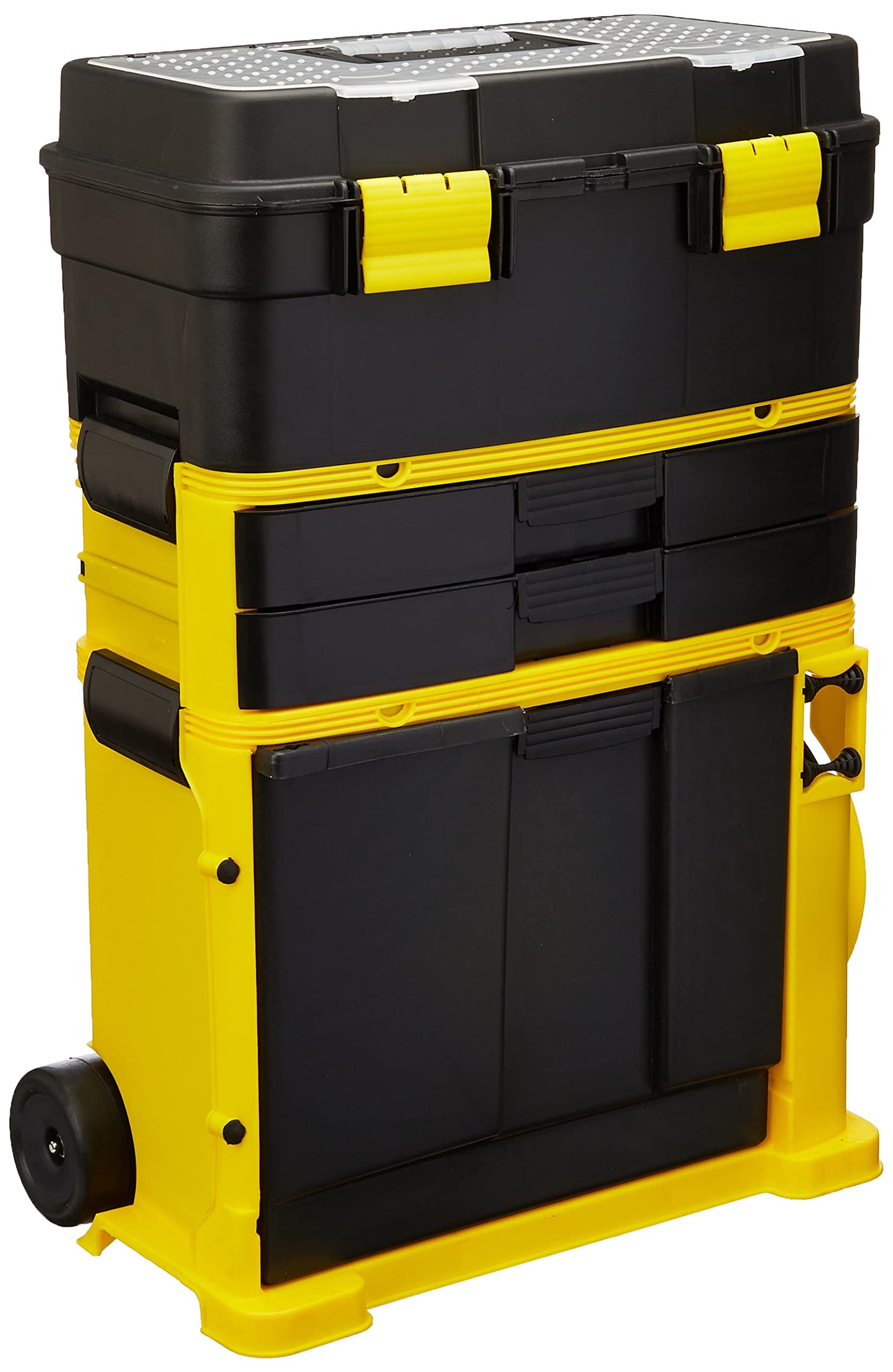 Surtek Caja de Herramientas 125105, 3 Compartimentos, Negro/Amarillo