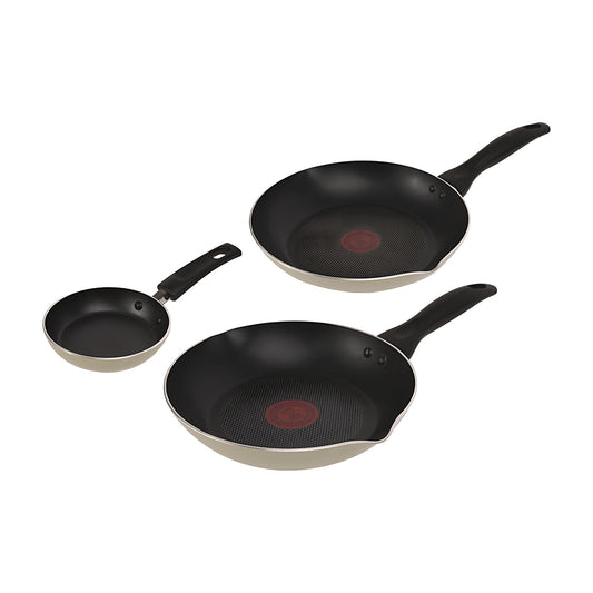 T-Fal Sartén Easy Care, 3 Piezas, Antiadherente, Aluminio, Negro