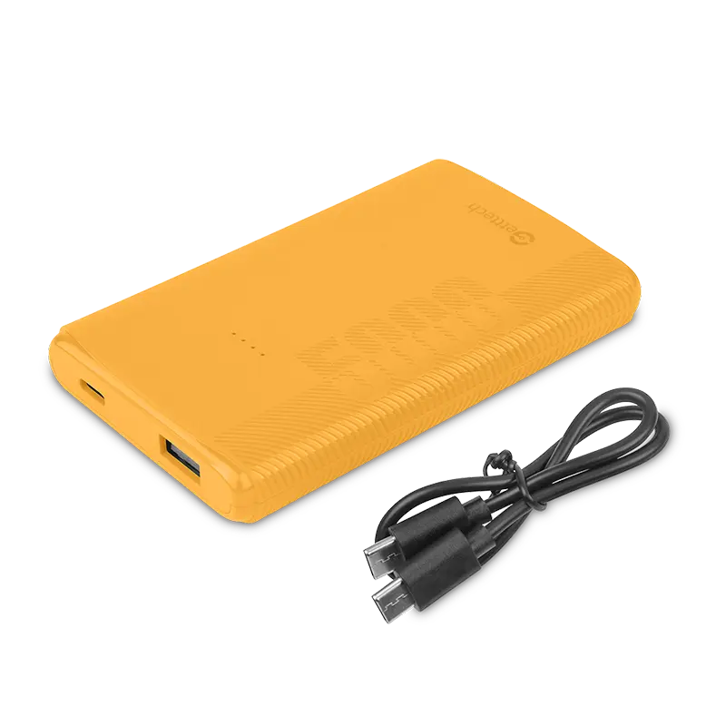 Cargador Portátil Getttech Power Bank GBN-E5KCS-01, 5000mAh, Amarillo