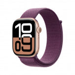 Apple Watch WWV3LW/A GPS, Caja de 46 mm Aluminio Color Oro Rosa, Correa Deportiva Color Morado Niebla