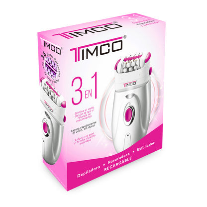 Timco Depiladora DW-3619R, 3 en 1, Rosa/Gris