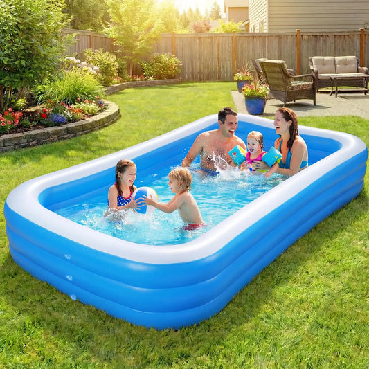 305*183*56cm Alberca Inflable Grandes Piscinas Rectangular Azul Ununmx
