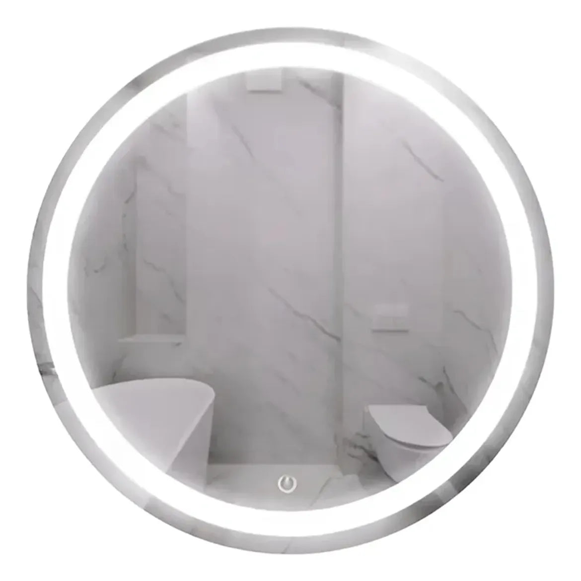 Casavidi espejo De Pared Táctil Con Tres Luces Led, Ideal Para Decoración De Alta Gama En Tocadores, Baños Y Vestidores. Espejo Redondo De 45 × 45 Cm Con Luz Fría, Luz Cálida Y Luz Blanca Cálida