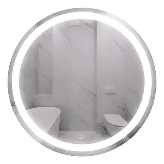 Casavidi espejo De Pared Táctil Con Tres Luces Led, Ideal Para Decoración De Alta Gama En Tocadores, Baños Y Vestidores. Espejo Redondo De 45 × 45 Cm Con Luz Fría, Luz Cálida Y Luz Blanca Cálida