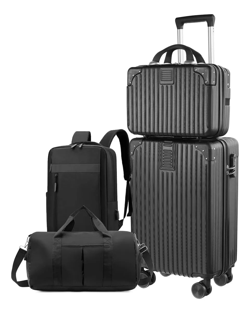Maletas De Viaje Set Equipaje De Mano De 4 Piezas 20+14in Negro Universal
