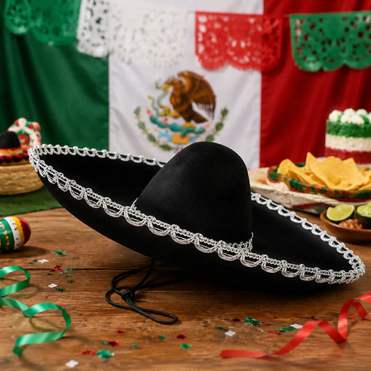 Sombrero De Charro Plata Unisex Para 15 Septiembre México