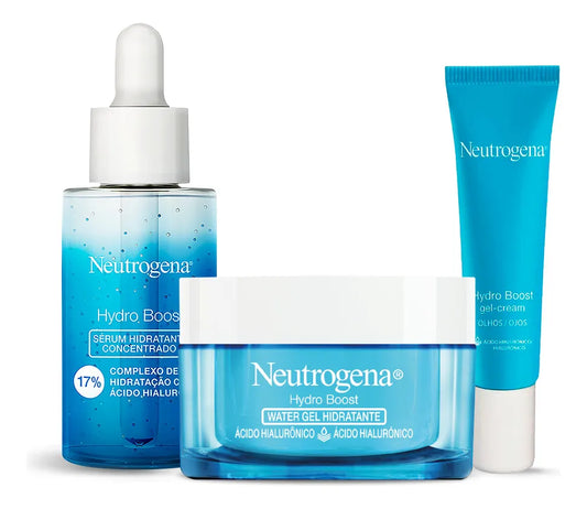 Kit Rutina Facial Hydro Boost Hidratante, Serum Y Crema De Ojos