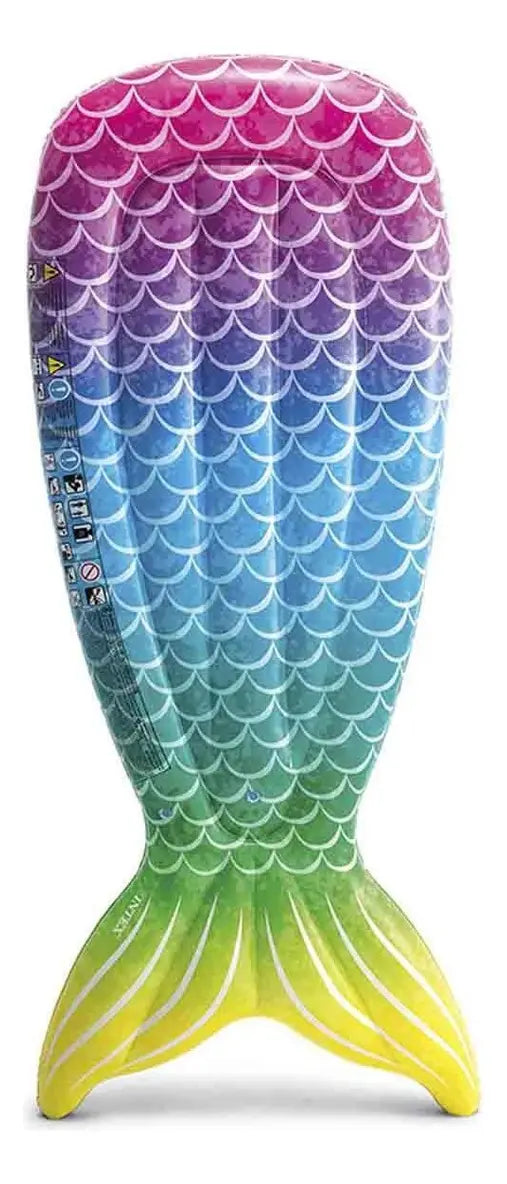 Flotador Colchon Inflable Cola Sirena Adulto Alberca Intex Color Multicolor