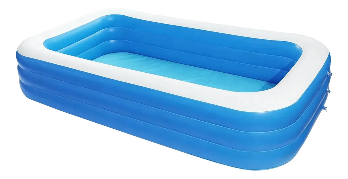 215cm Alberca Inflable Rectangular Para 3-5 Personas Try Me Azul