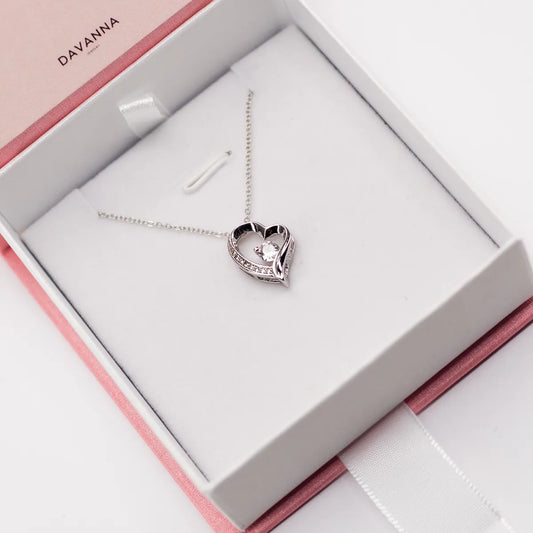 Collar Corazon Amor Eterno Regalo Pareja Aniversario Plata Plateado