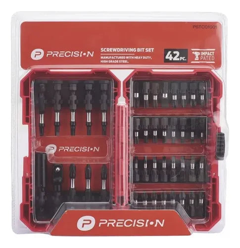 Precision Juego de Brocas y Puntas PSTC01001, 42 Piezas