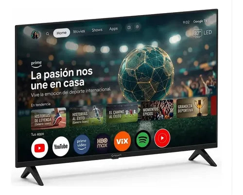 Qtouch Smart TV LED GTV0032 32", HD, Negro