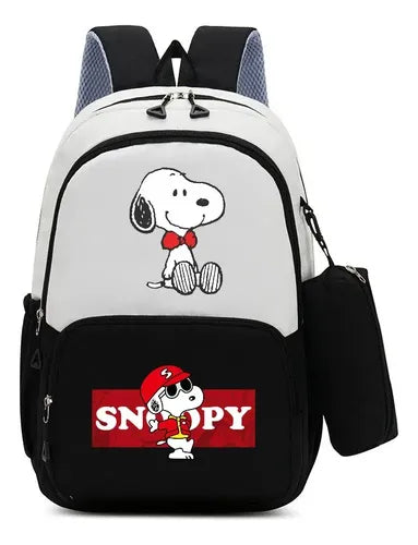 Mochila Snoopy Casual Escolar Peanuts Minimalista Kawaii