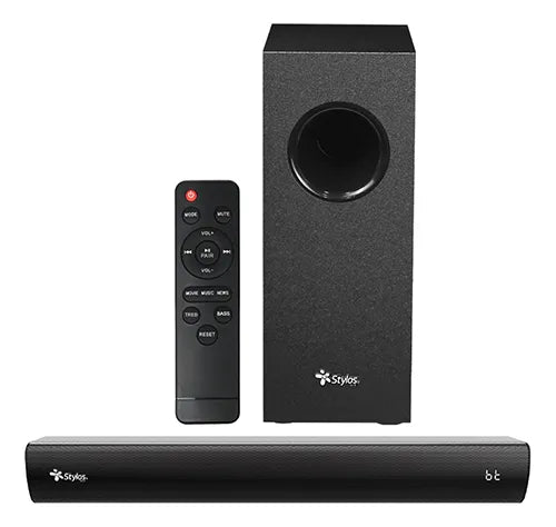 Stylos Barra de Sonido con Subwoofer STAB210B, Bluetooth, Alámbrico, 2.1 Canales, 40W RMS