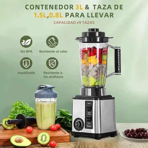 Licuadora Profesional Moledor 6 En 1 Blender Con Tapa 9500w