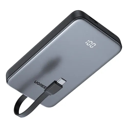 Cargador Portátil Ugreen Power Bank 75131B, 10.000mAh, Negro/Plata
