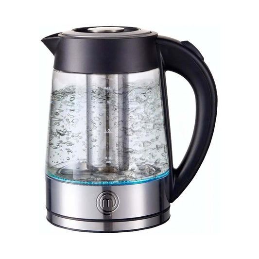 MasterChef Tetera Eléctrica MK-K20F, 1.8 Litros, 1200W, Acero Inoxidable