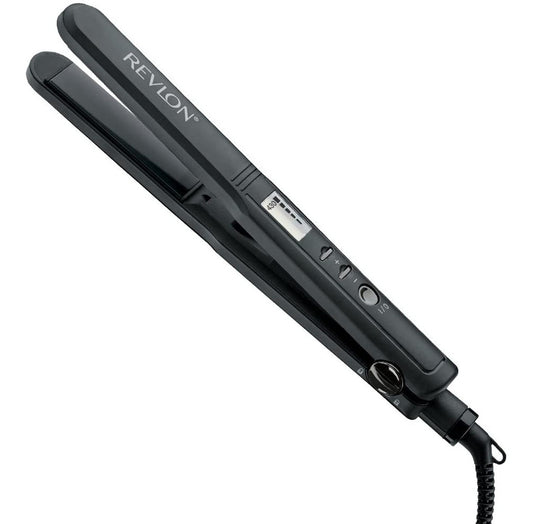 Plancha de cabello Revlon RVST2082 Perfect Heat Digital Placas Cerámica 1 Pulgada negra