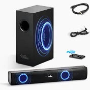 Barra De Sonido Con Subwoofer 120W Home Theater 2.1 Canales Audishako BS-400 